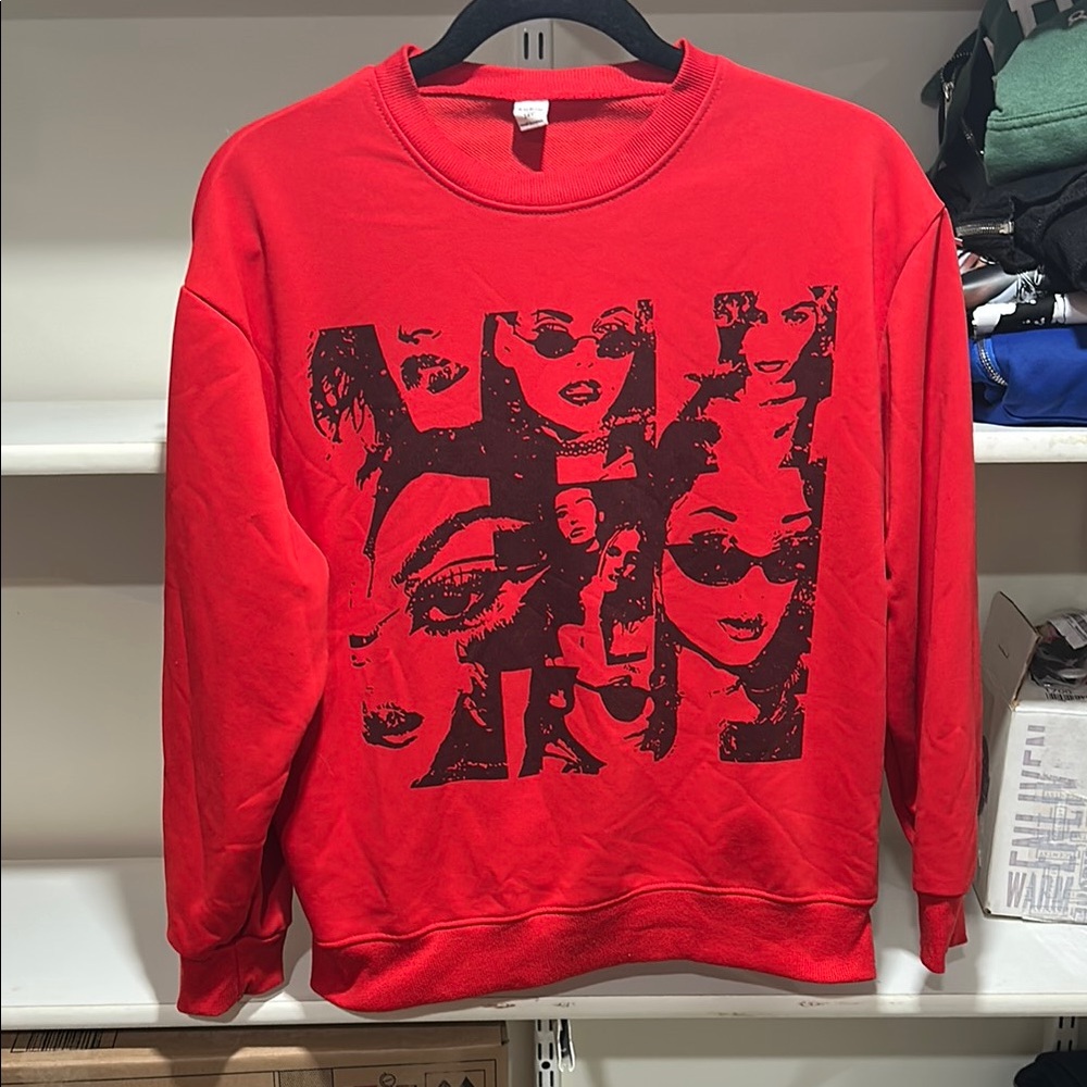 SHEIN Vibrant Red Sweatshirt